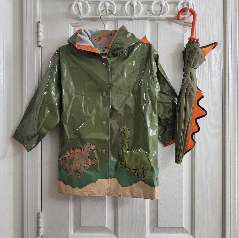 Kidorable Dinosaur Raincoat and Umbrella Set